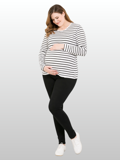 Maternity Leggings, Plus Size, High Waist, Ultra-Stretch, Cotton, Adjustable, All Trimesters