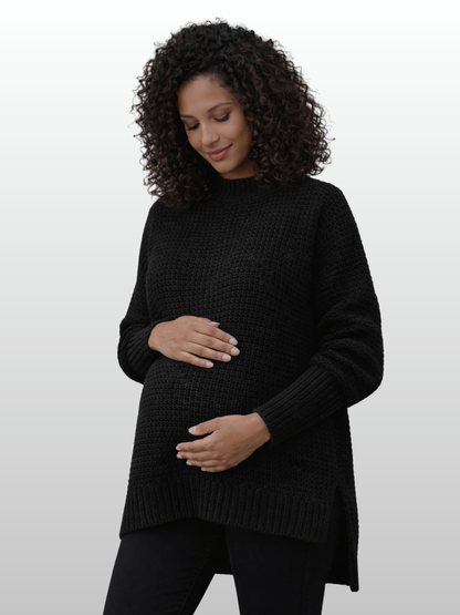 Umstandspullover, Seitenschlitz, Strick, Locker, Herbst & Winter, Alle Trimester, Schwangerschaft & danach