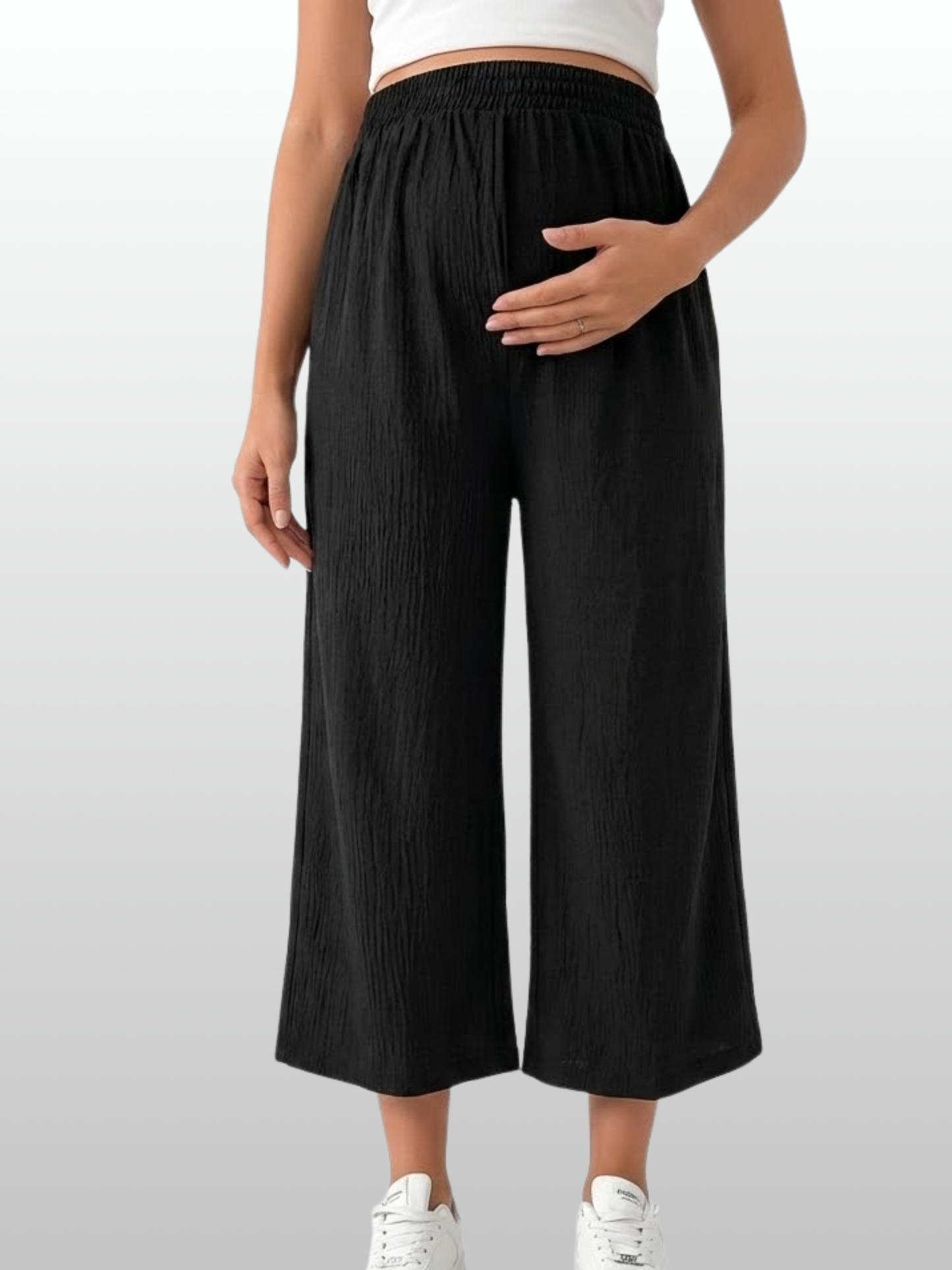 Maternity Lounge Pants, Summer, High-Waist, Airy, Wide Leg, All Trimesters, Breathable, Lightweight