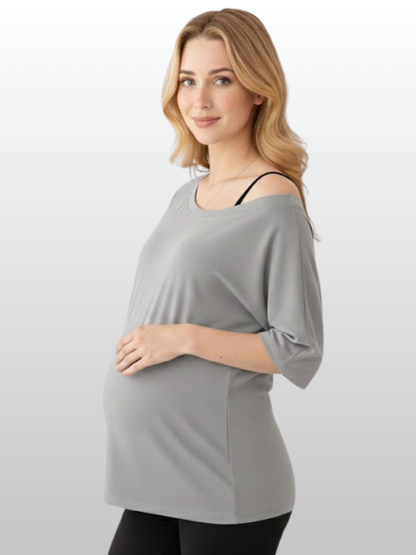 Umstandsmode, Umstands Shirt, Off-Shoulder Style, Stillfreundlich, Schwangerschaft, Atmungsaktiv