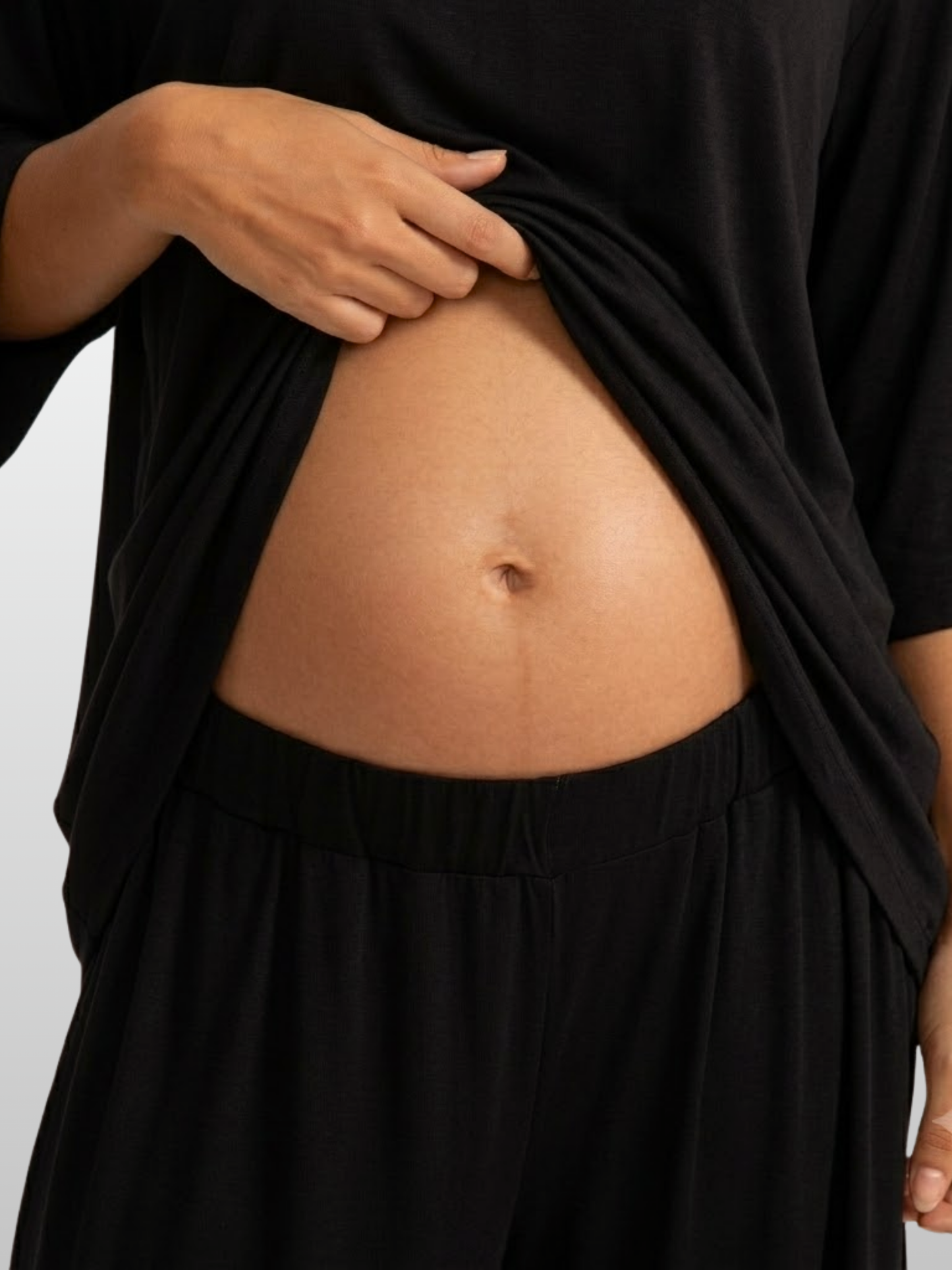 Loungewear-Set Damen: Langarm-Shirt & weite Hose, Jersey