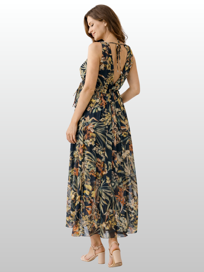 Maternity Maxi Dress, Boho Floral Print, Empire Waist, Photoshoot, Baby Shower, Airy Light, Summer