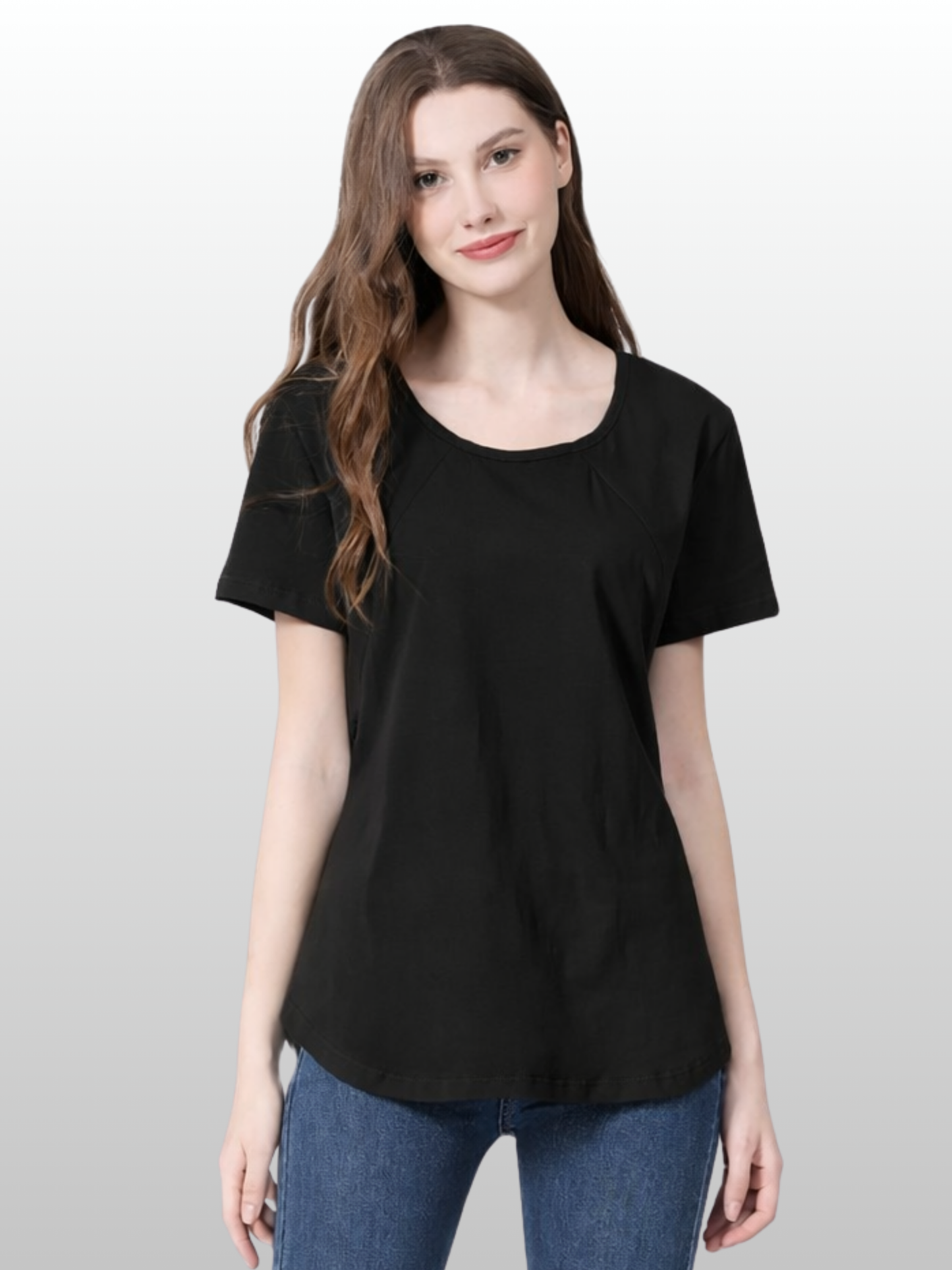 Maternity Nursing Top, Hidden Zipper, Discreet Nursing Access, Cotton, Pregnancy Nursing, One-Handed