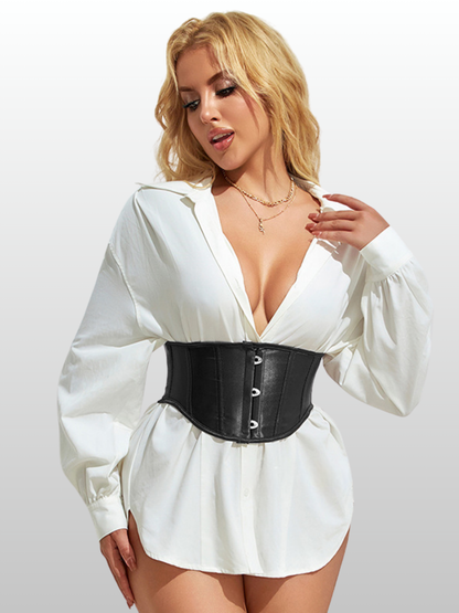 Umstandsmode, Taillenformer Gürtel, Kunstleder, schmales Korsett