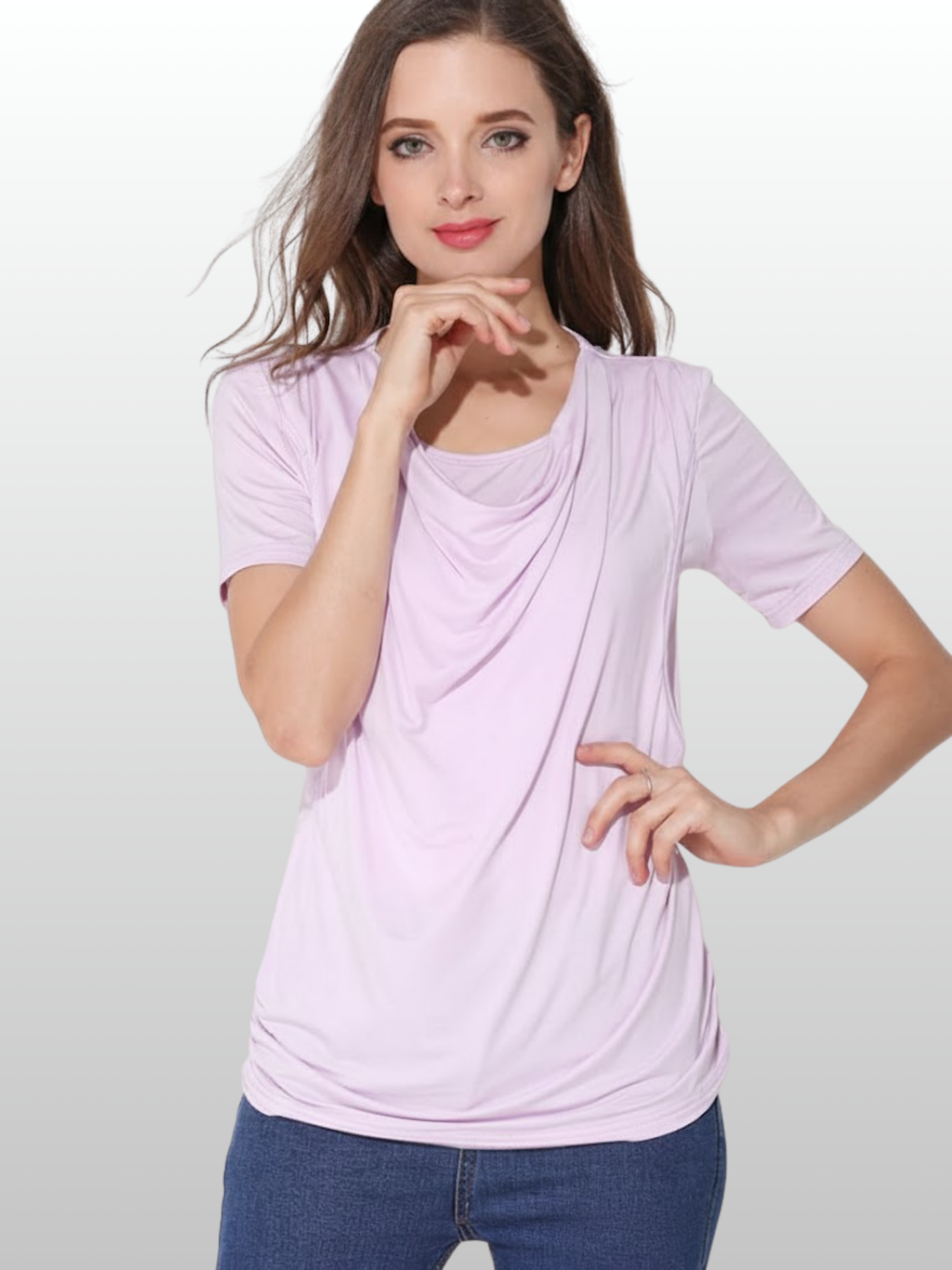 Umstands-Stilltop, Modal, Pull-Up-Zugang, Schwangerschaft Stillzeit, Weich Atmungsaktiv, Pumpfreundlich