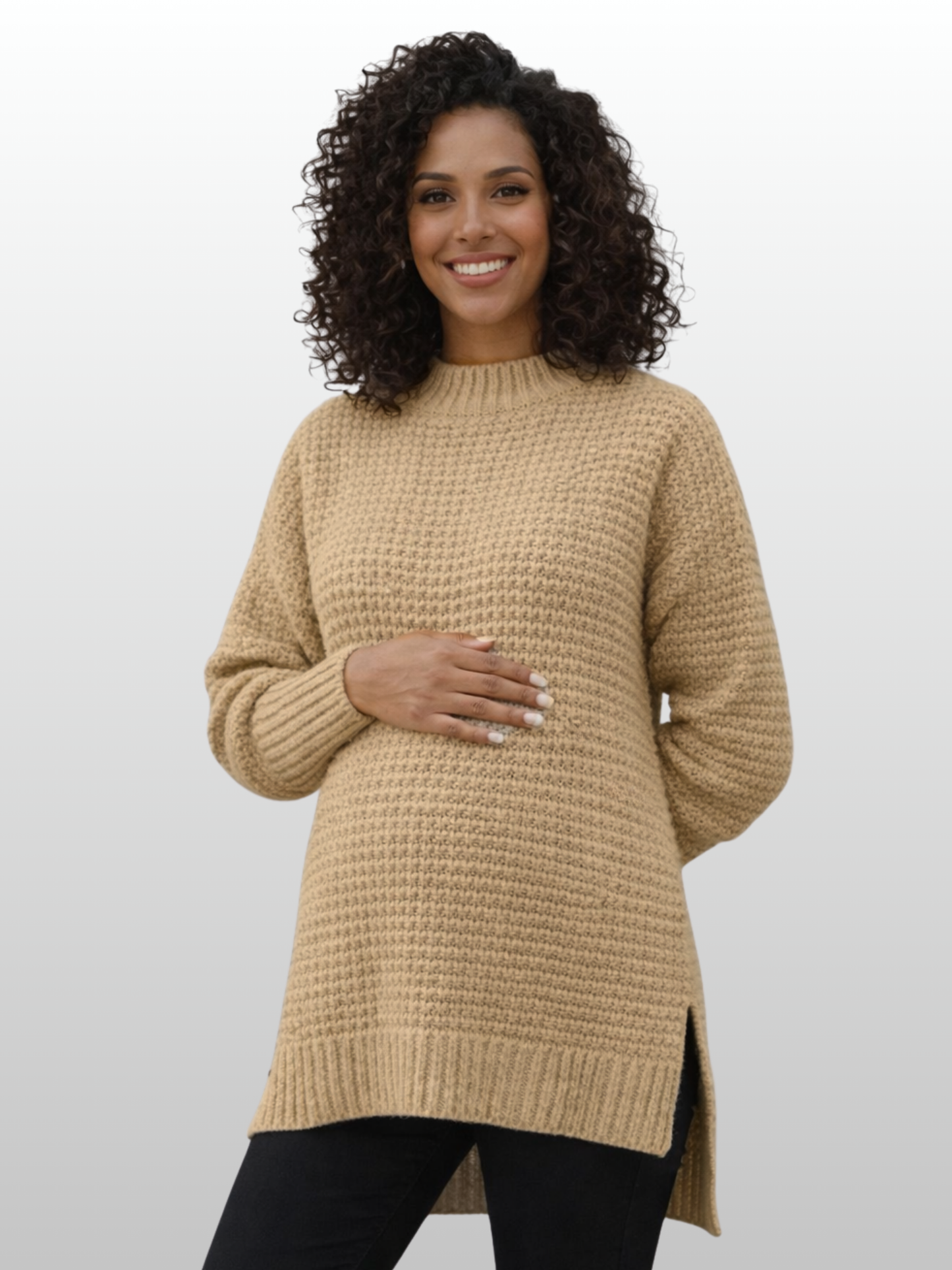 Umstandspullover, Seitenschlitz, Strick, Locker, Herbst & Winter, Alle Trimester, Schwangerschaft & danach
