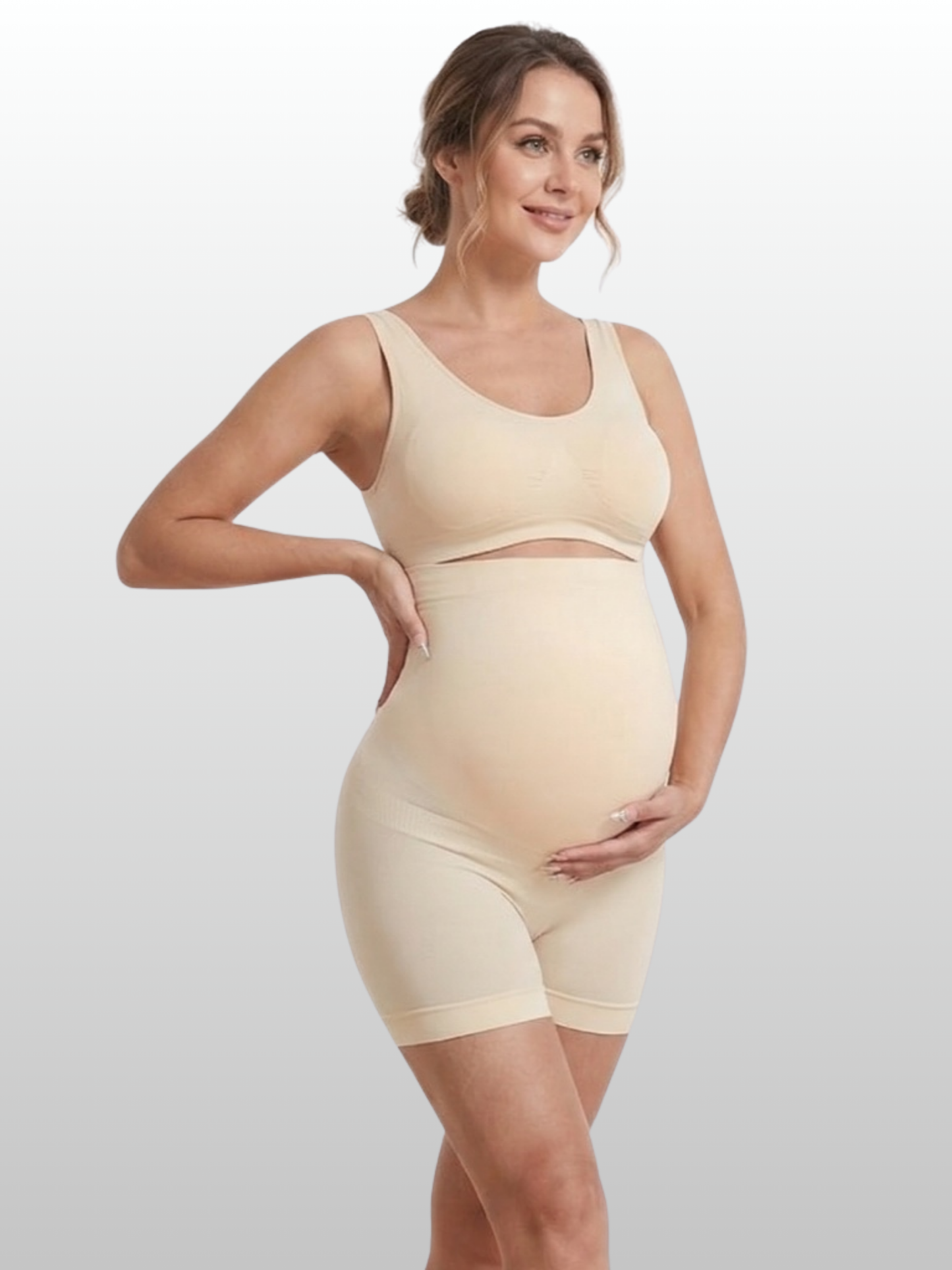 Maternity Support Shorts, Seamless, Belly Lift, Anti-Chafing, Compression