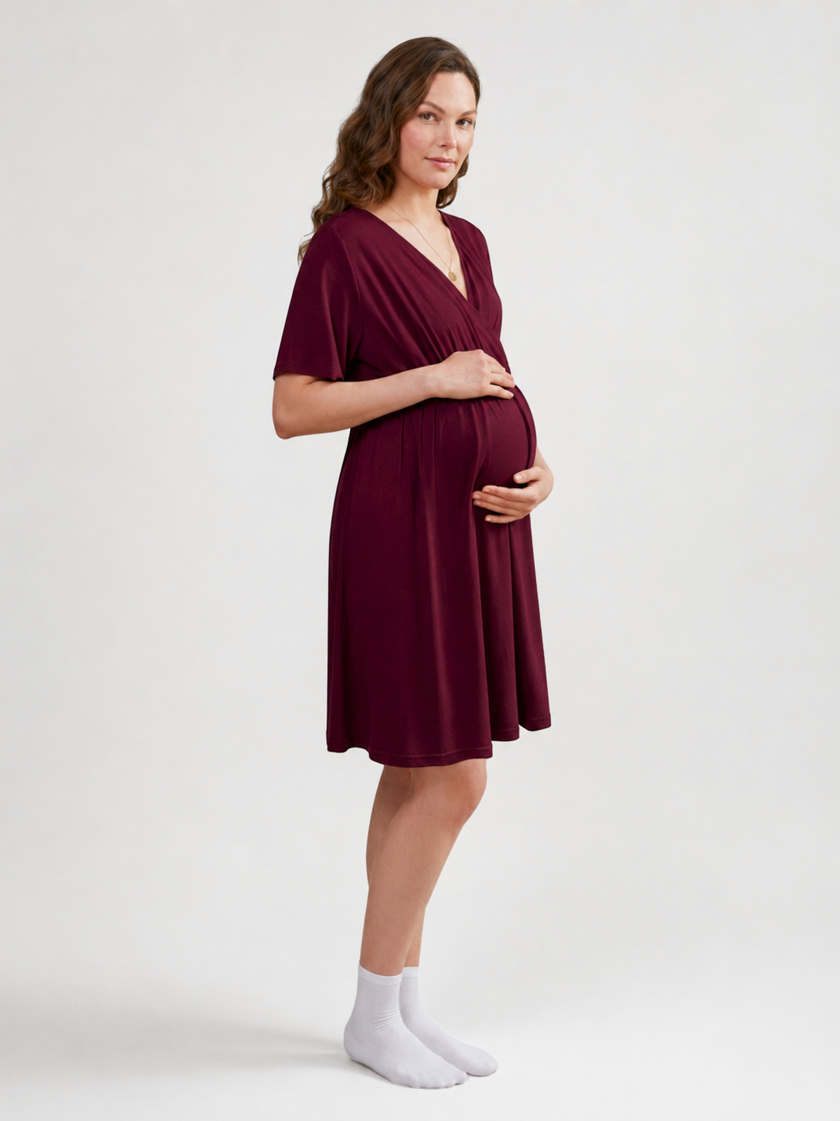 Hospital Delivery Gown and Nursing Nightgown with Snap Back