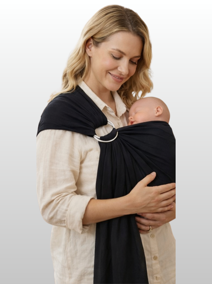 Ringsling, Neugeborene, Skin-to-Skin, Leinen-Baumwolle, Ergonomisch, Atmungsaktiv, C-Kurven-Haltung