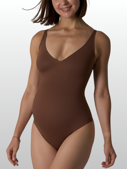 Nahtloser Umstands Body, V-Ausschnitt, Stillfreundlich, Ultra-Stretch, Schwangerschaft