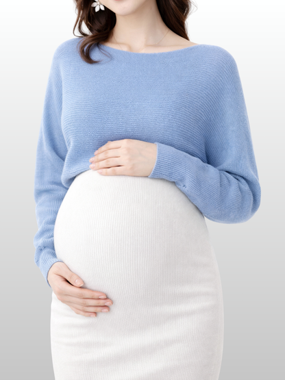 Umstandspullover, Fledermausärmel, Rippstrick, Layering, Flexibel, Ganzjahres, Alle Trimester