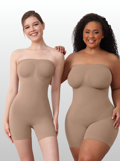 Shapewear Body trägerlos mit Silikon-Haftrand, nahtlos