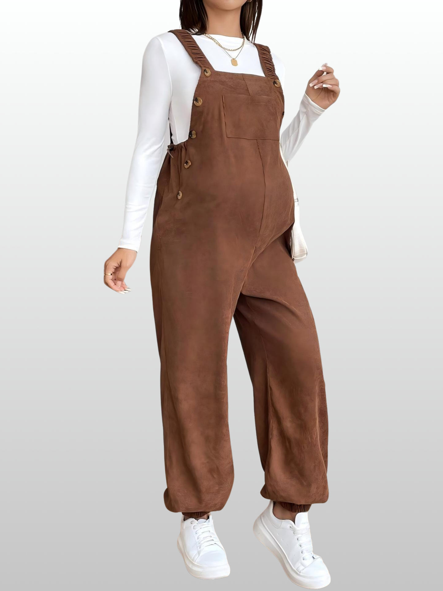 Latzhose Schwangerschaft mit weitem Bein, verstellbar