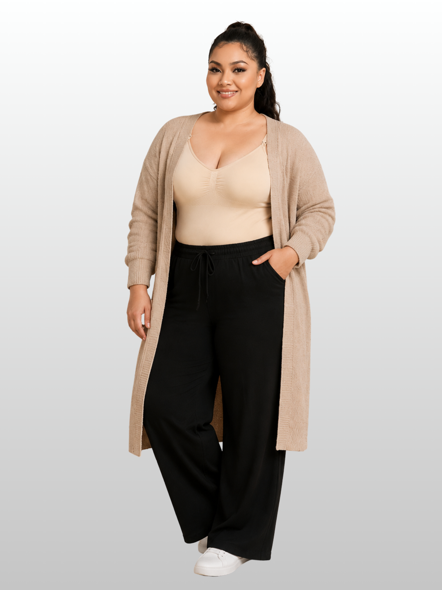 Stilltop Plus Size mit integriertem BH, ärmellos