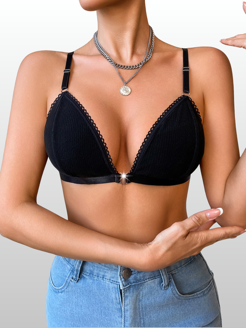 Still-BH, Ripp-Struktur, Vorderer Clip, Bügellos, Atmungsaktiv, Schwangerschaft Stillzeit Layering