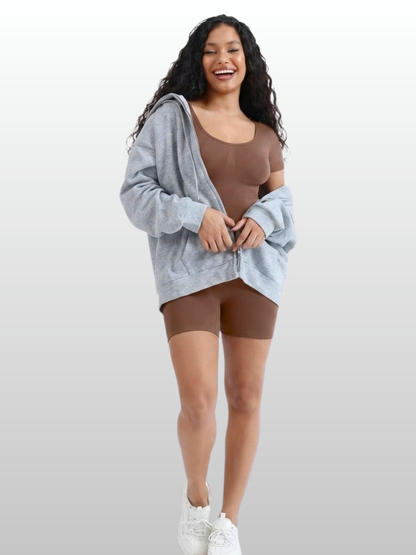 Shaping Bodysuit, Nahtlos, Ganzkörper-Kompression, Bauchkontrolle, Po-Lifting, Mid-Thigh, Alltag