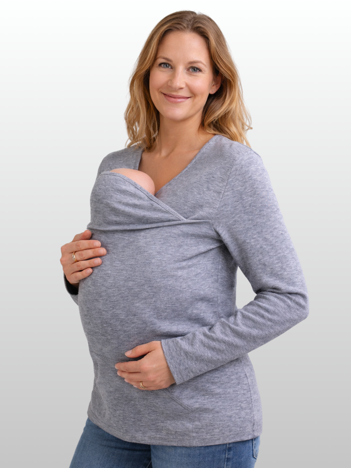 Kangaroo Bonding Top, Long Sleeve, Skin-to-Skin, Newborns, Built-In Head Support