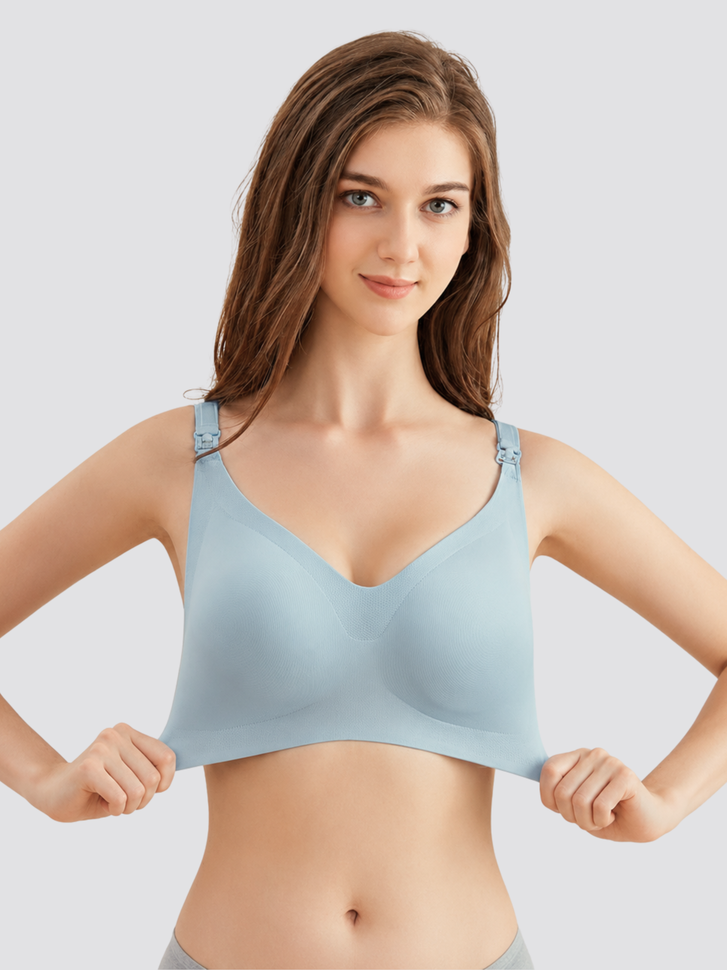 Nursing Bra, Wire-Free, Seamless, Top-Clip Access, Removable Pads, Night Feeding, Pregnancy, Nursing, Breathable