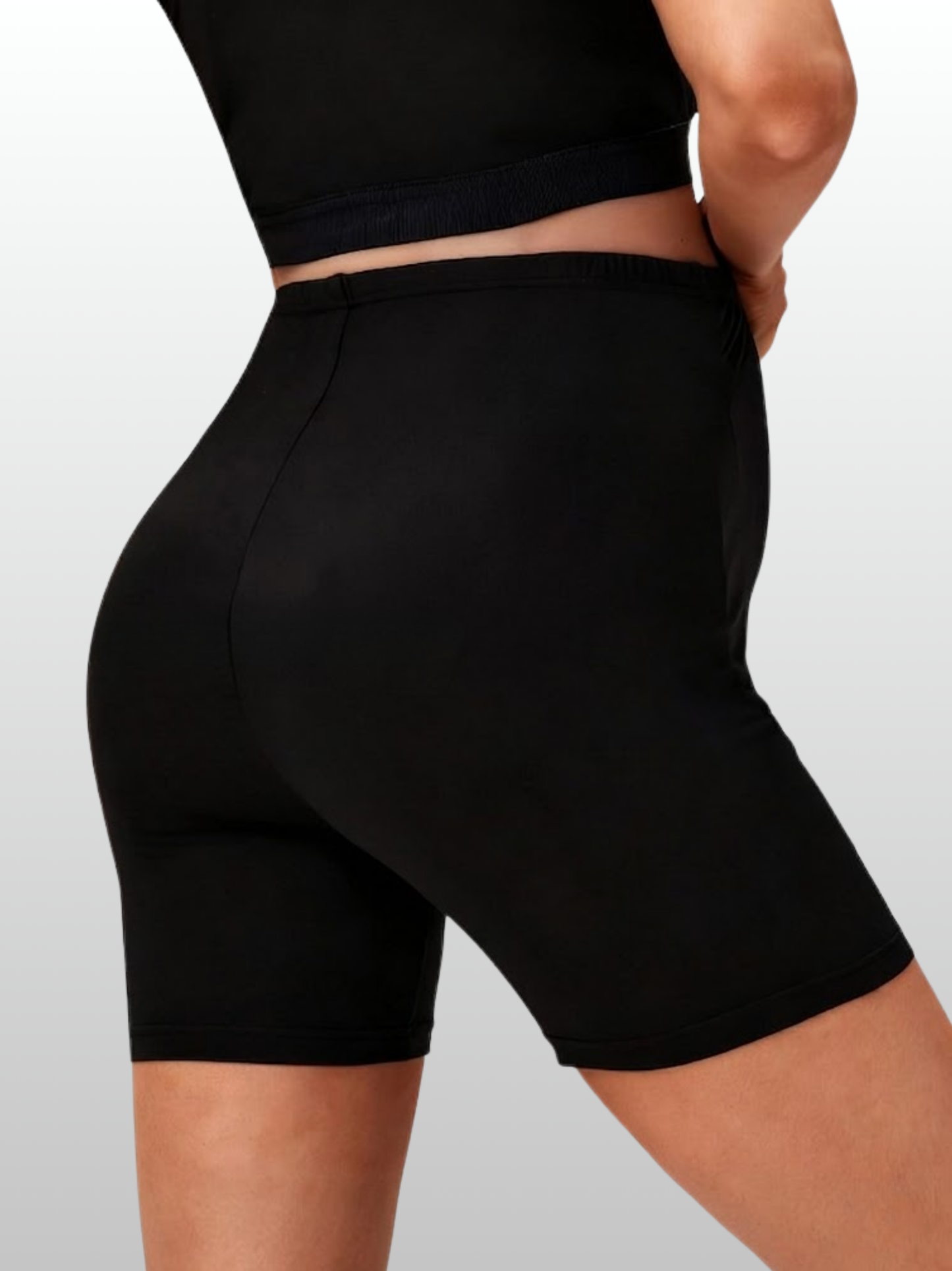 Maternity Bike Shorts, Over-Belly Band, High-Waist, Body-Shaping