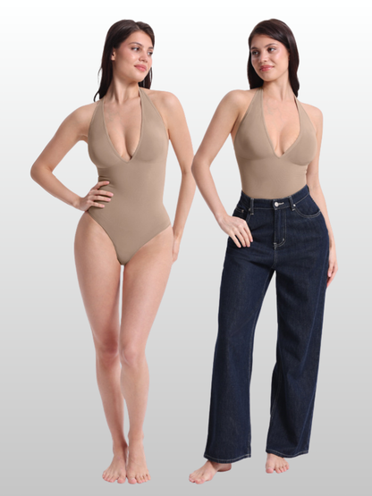 Shapewear Body Neckholder mit Taillen-Kompression, nahtlos