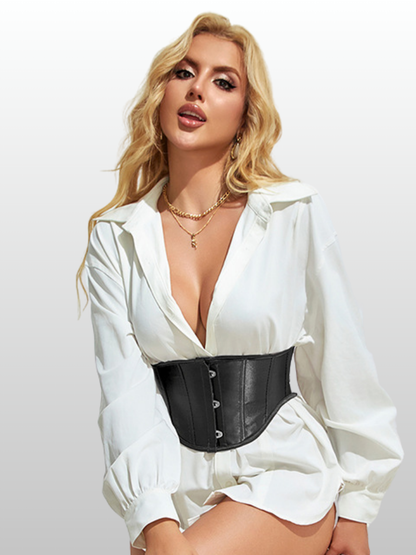 Umstandsmode, Taillenformer Gürtel, Kunstleder, schmales Korsett