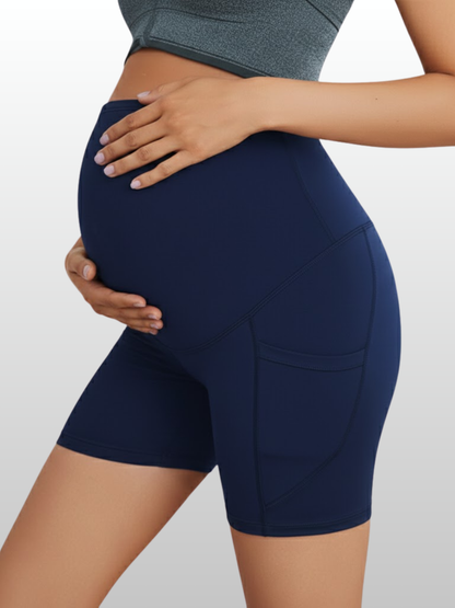 Umstandsshorts, Taschen, Hoher Bauchbund, Shapewear, Sommer, Atmungsaktiv, Alle Trimester