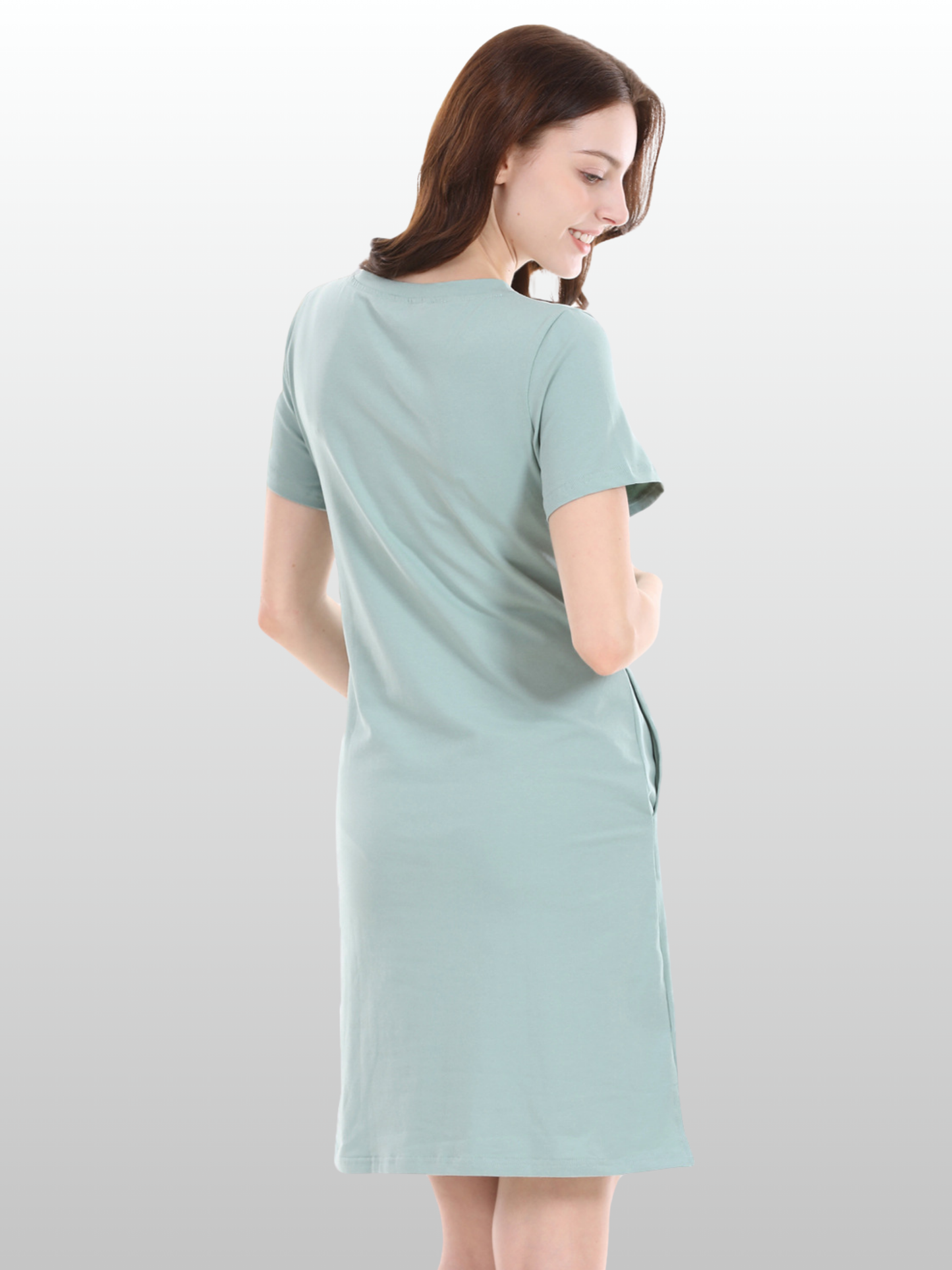Nursing Dress, Lounge, House Dress, Zipper, Modal, Breathable, Pregnancy Postpartum