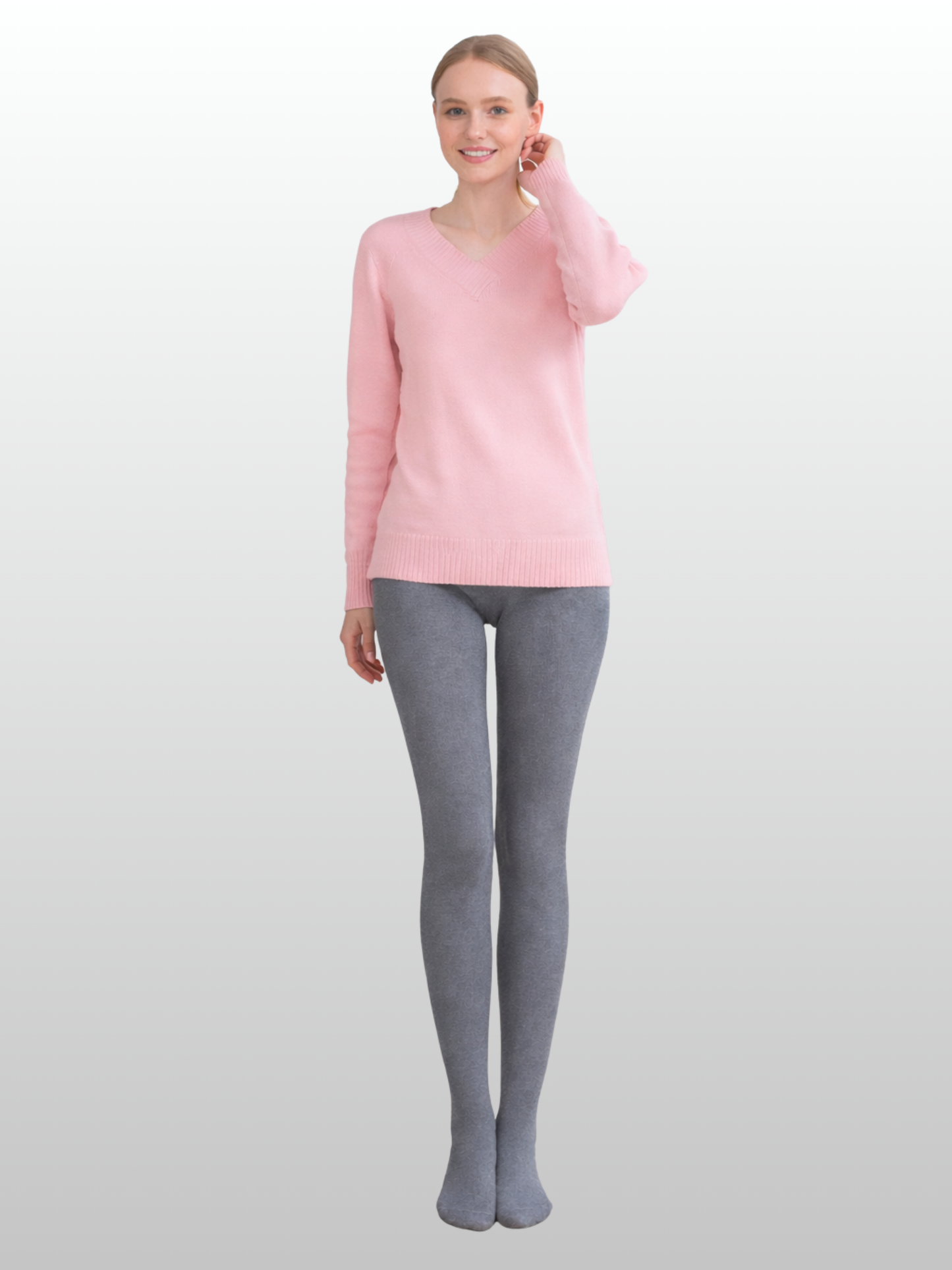 Maternity Tights, Ribbed Knit, Fleece-Lined, Warm, High-Waist, All Trimesters