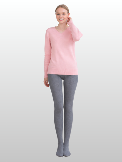 Maternity Tights, Ribbed Knit, Fleece-Lined, Warm, High-Waist, All Trimesters