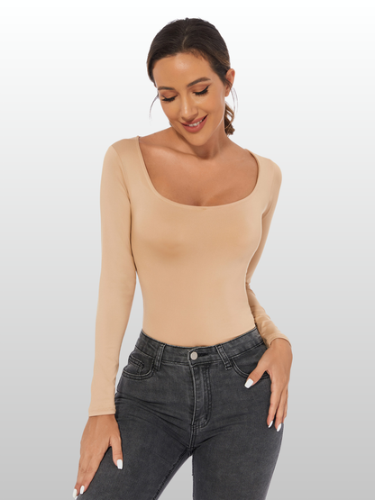 Shapewear Body langarm mit Bauchweg-Effekt, nahtlos