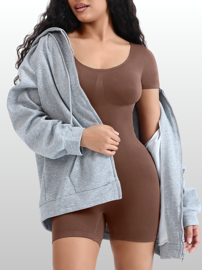 Shaping Bodysuit, Nahtlos, Ganzkörper-Kompression, Bauchkontrolle, Po-Lifting, Mid-Thigh, Alltag