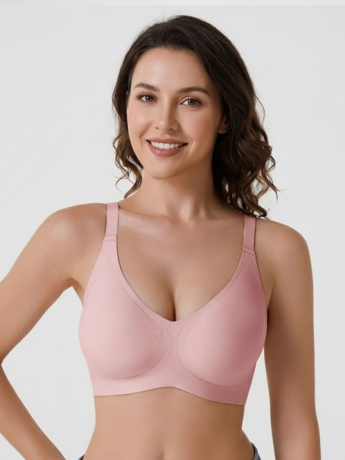 Wireless Jelly Bra Seamless with Side Support and Adjustable Straps