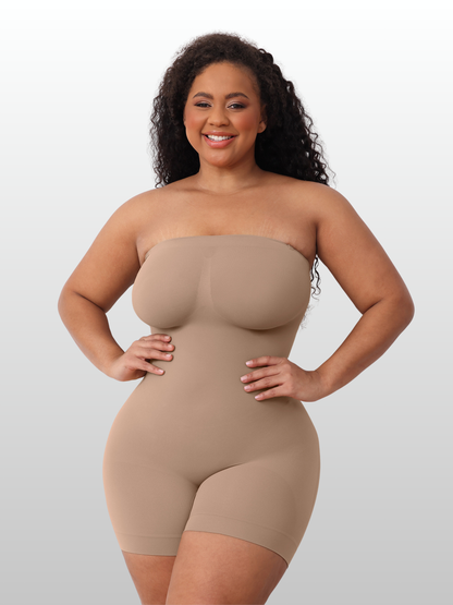 Shapewear Body trägerlos mit Silikon-Haftrand, nahtlos