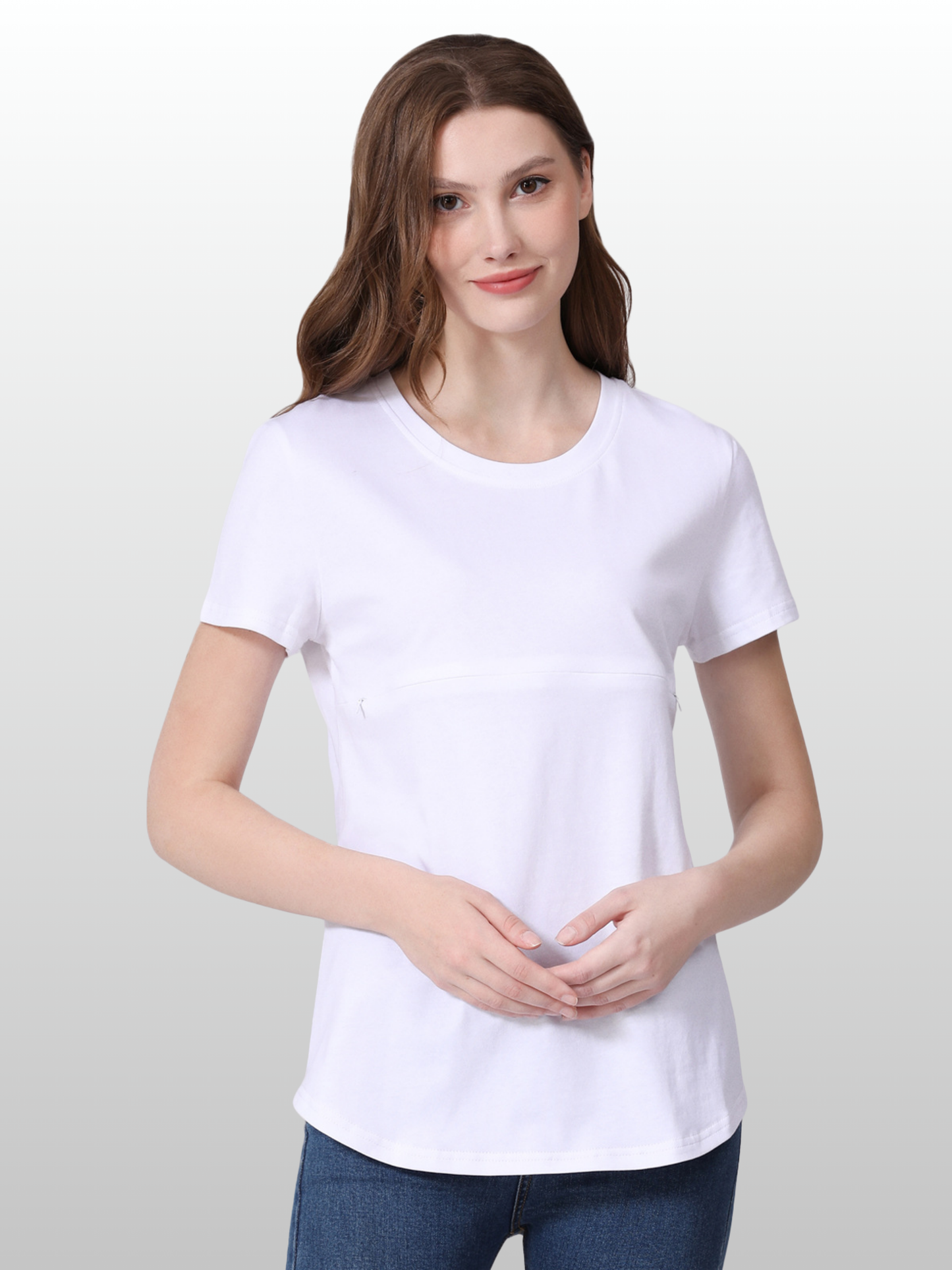 Nursing Top, Cotton, Hidden Zipper, Discreet, Soft Coverage