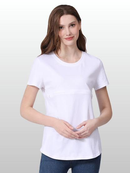 Nursing Top, Cotton, Hidden Zipper, Discreet, Soft Coverage