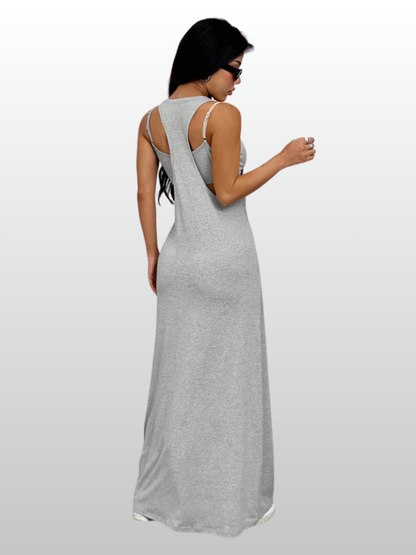 Umstandskleid Maxi Racerback mit Bralette, Zweiteiler, stillfreundlich