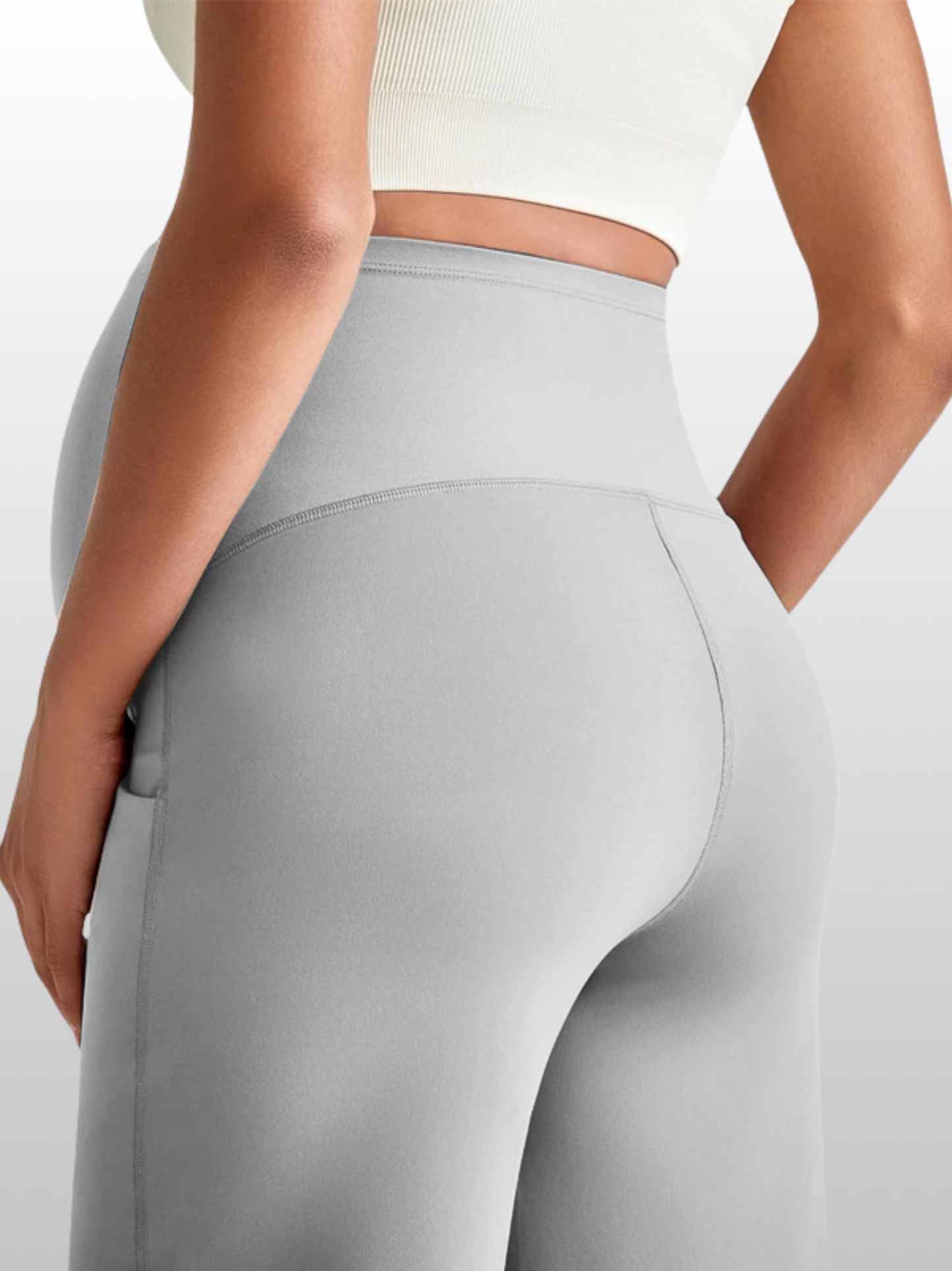 Maternity Pants, Over-the-Belly, Pleated, Loose Fit, Pockets, All Trimesters, Breathable