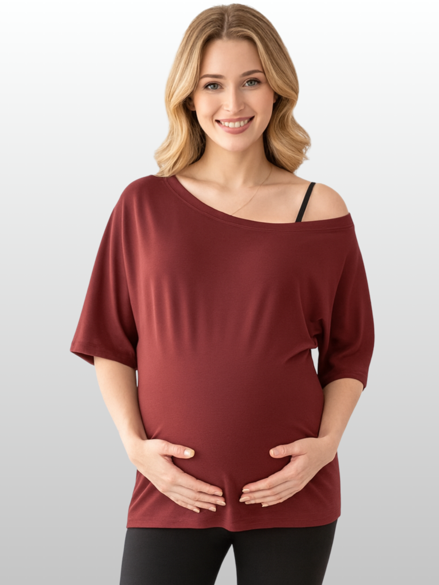 Umstandsmode, Umstands Shirt, Off-Shoulder Style, Stillfreundlich, Schwangerschaft, Atmungsaktiv