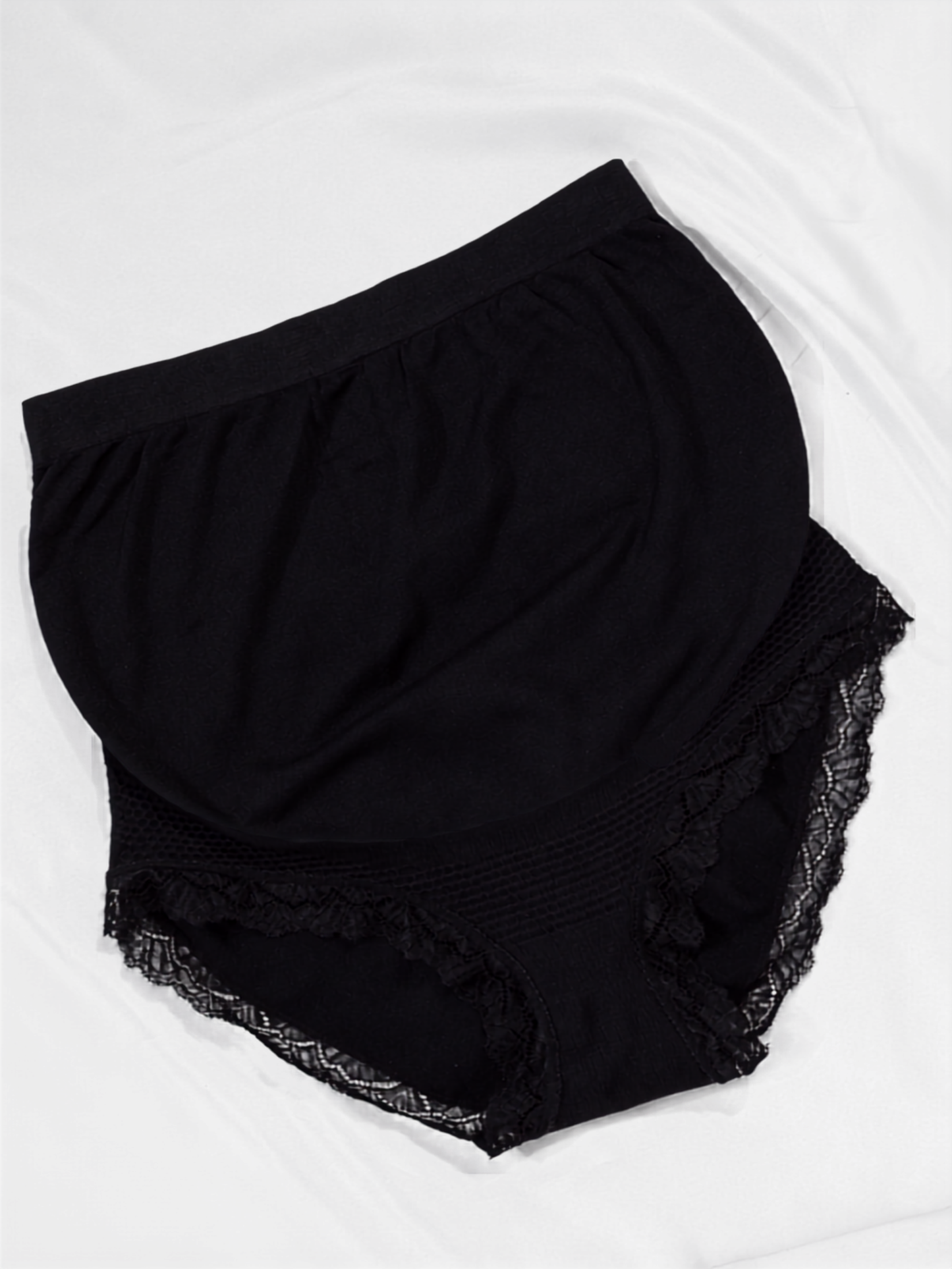 Umstandsslip High Waist über dem Bauch mit Spitzenbesatz