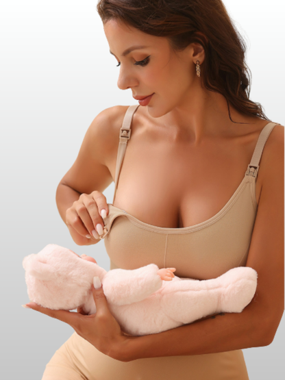 Nursing Bra, Seamless, Ribbed, Night Comfort, Pump-Friendly, Clip Closure, Wire-Free, Pregnancy Nursing