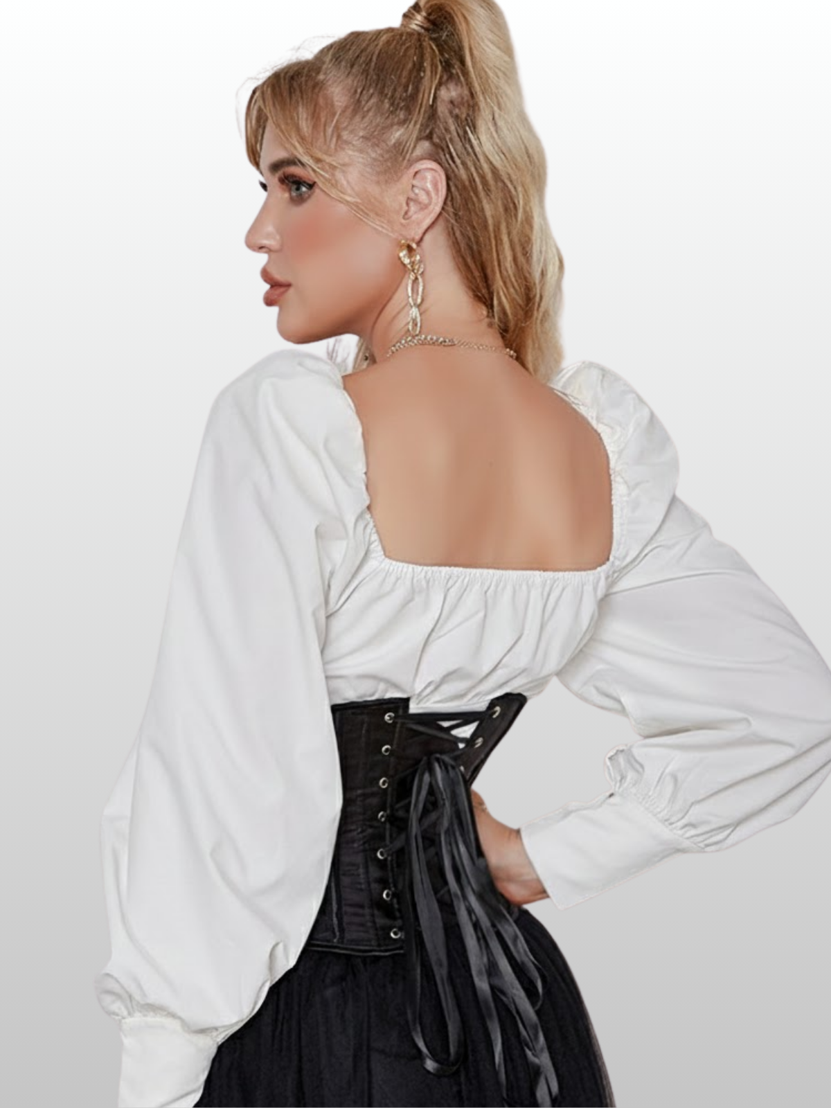 Umstandsmode, Taillenformer-Korsett, Spitzen-Mesh, Front-Busk-Verschluss, Schnür-Korsett, Sanduhr Figur