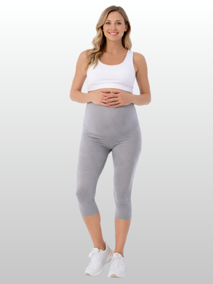 Maternity Leggings, Capri, Modal, Adjustable Waist, Summer, Pregnancy Postpartum