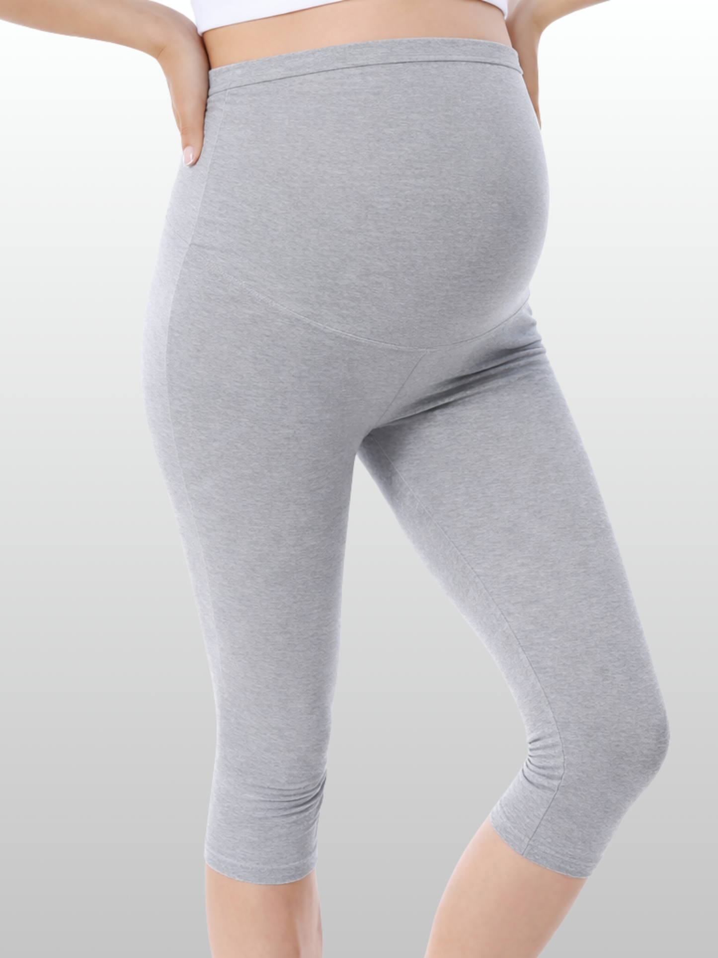Maternity Leggings, Capri, Modal, Adjustable Waist, Summer, Pregnancy Postpartum