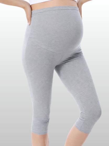 Maternity Leggings, Capri, Modal, Adjustable Waist, Summer, Pregnancy Postpartum
