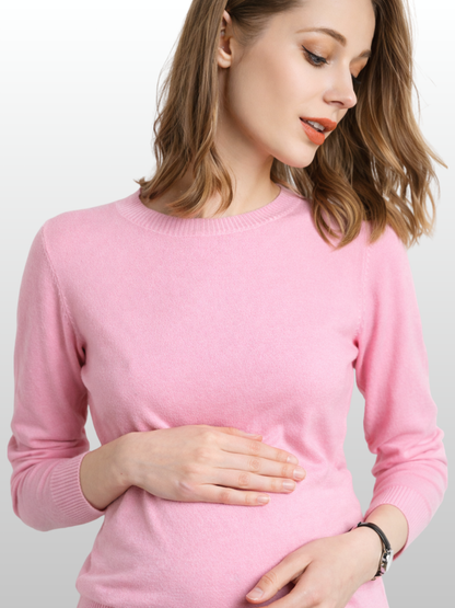 Umstandspullover, Rundhals, Weicher Strick, Elegant, Smart-Casual, Büro & Alltag, Frühe Schwangerschaft