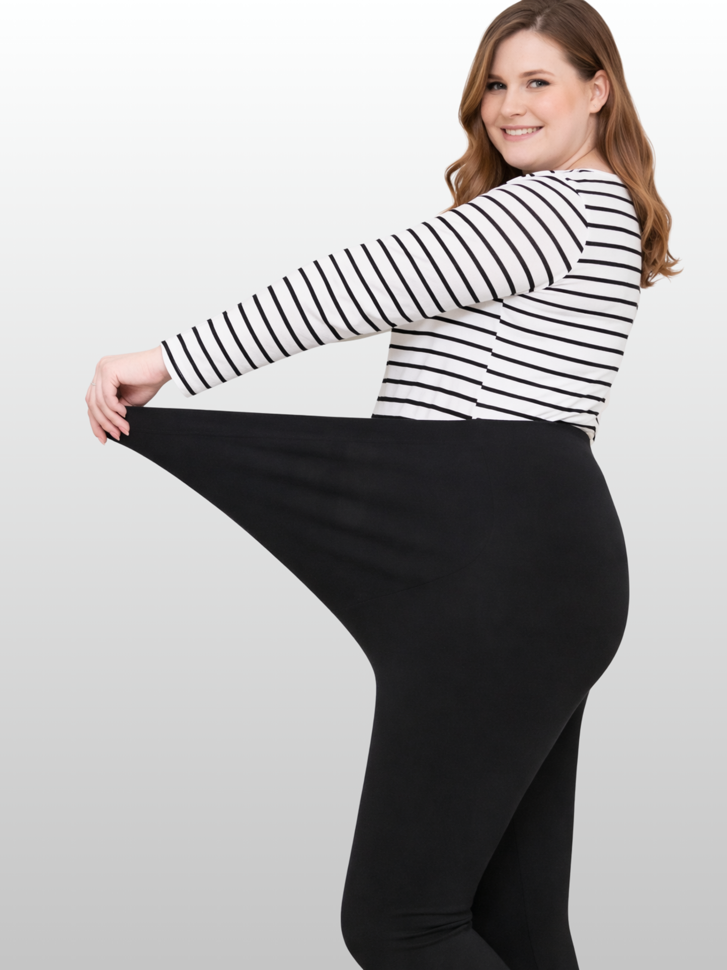 Maternity Leggings, Plus Size, High Waist, Ultra-Stretch, Cotton, Adjustable, All Trimesters