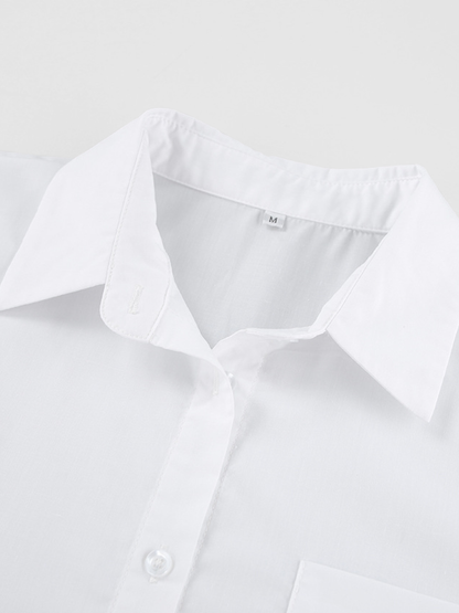 Maternity Shirt Oversized Button Down with Long Cuffs and Chest Pocket