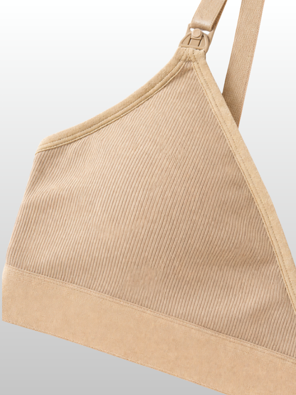 Nursing Bra, Ribbed, Dual Access, Pumping, Nursing, Wire-Free, Wrap Design, Hands-Free, Night Comfort