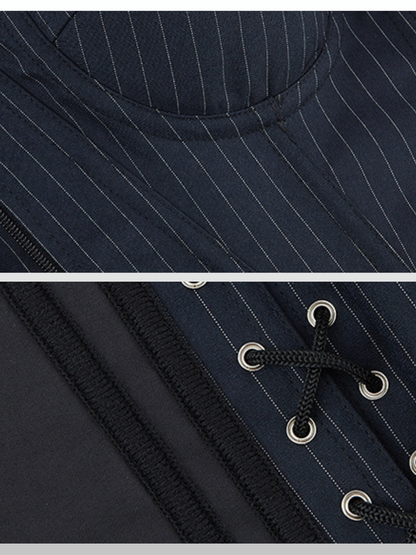 Umstandsmode, Korsett, Trägerlos, Nadelstreifen, Figurformend