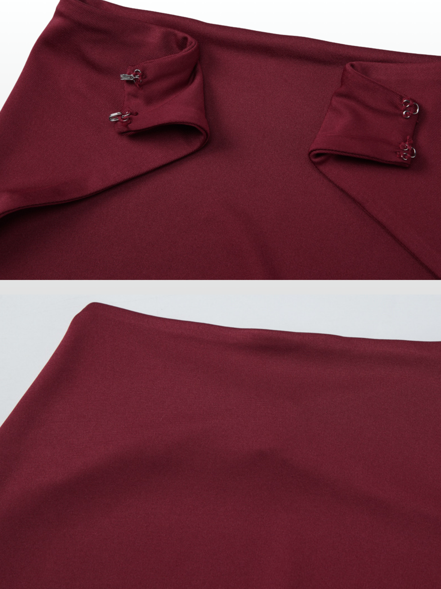 Halter Top rückenfrei mit Zipfelsaum, hoher Ausschnitt, elegant